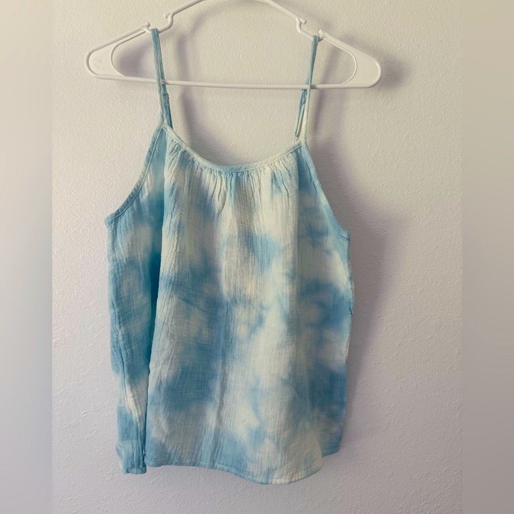 Universal Thread Blue and White Smocked Camisole